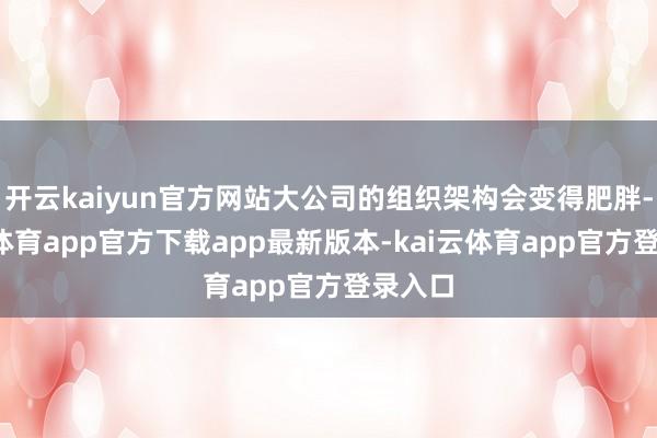 开云kaiyun官方网站大公司的组织架构会变得肥胖-kai云体育app官方下载app最新版本-kai云体育app官方登录入口